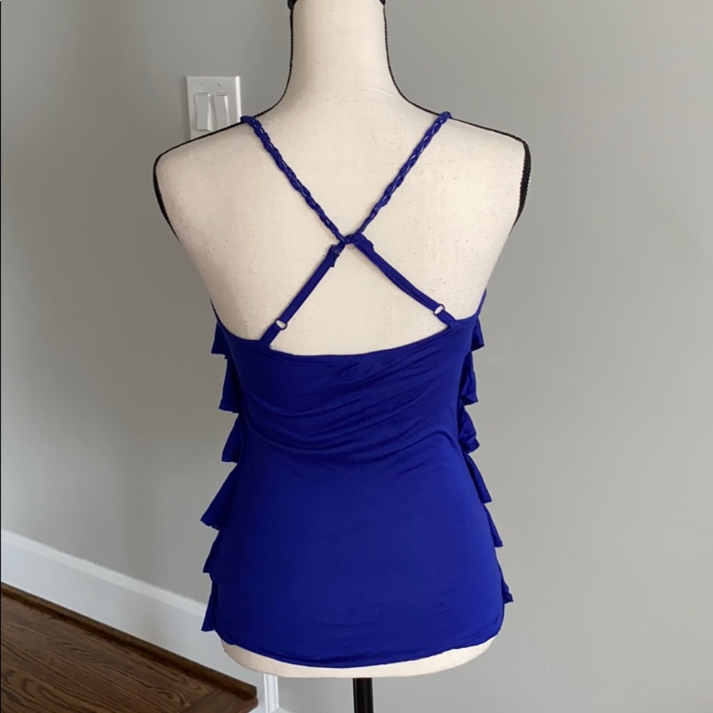 Blue Guess Ruffle Tank - Picture 5 of 6